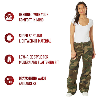 Women's Camo Vintage Paratrooper Fatigue Pants