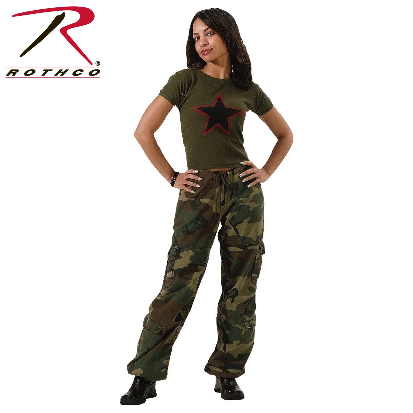 Women's Camo Vintage Paratrooper Fatigue Pants