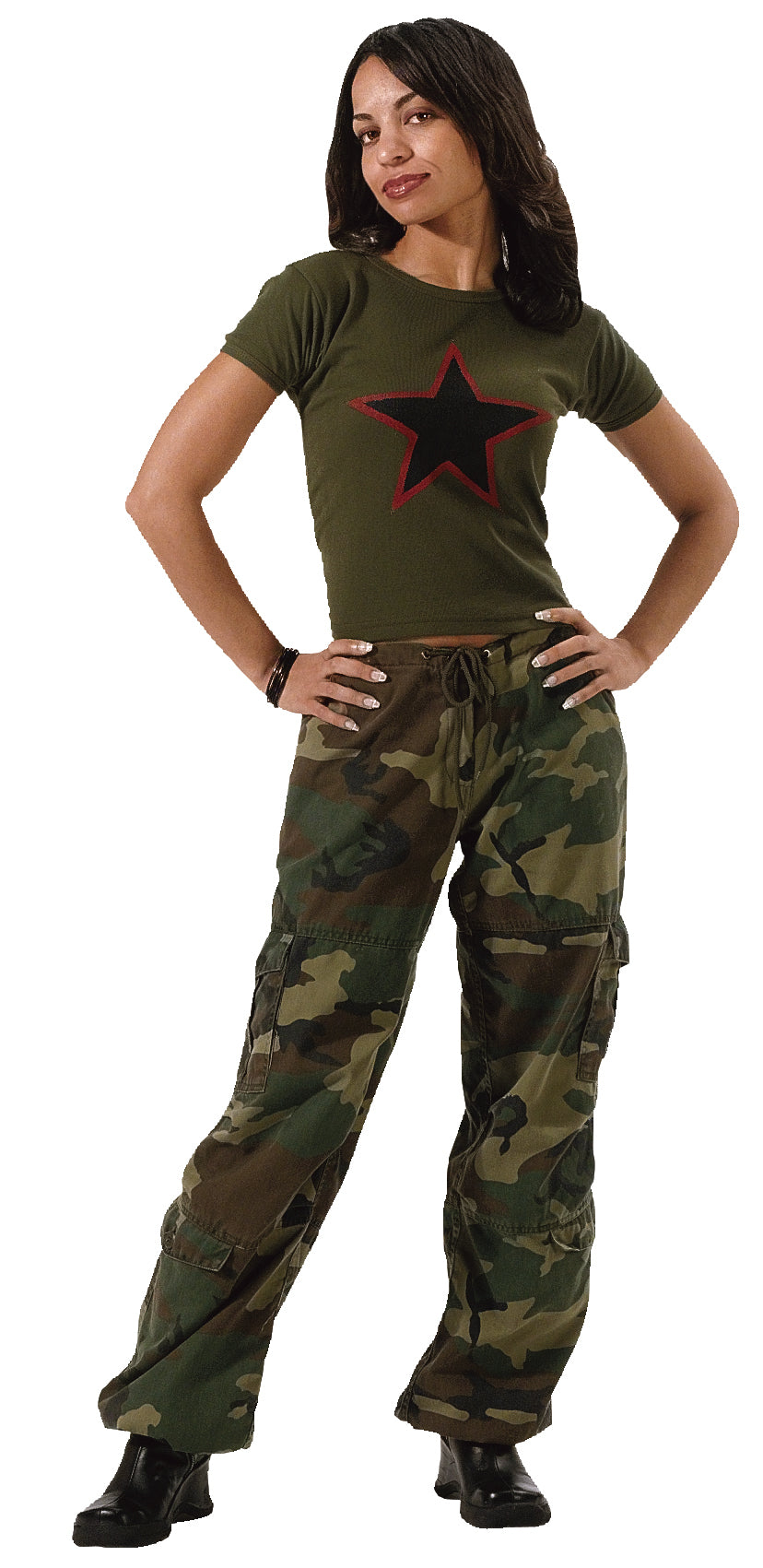 Women's Camo Vintage Paratrooper Fatigue Pants