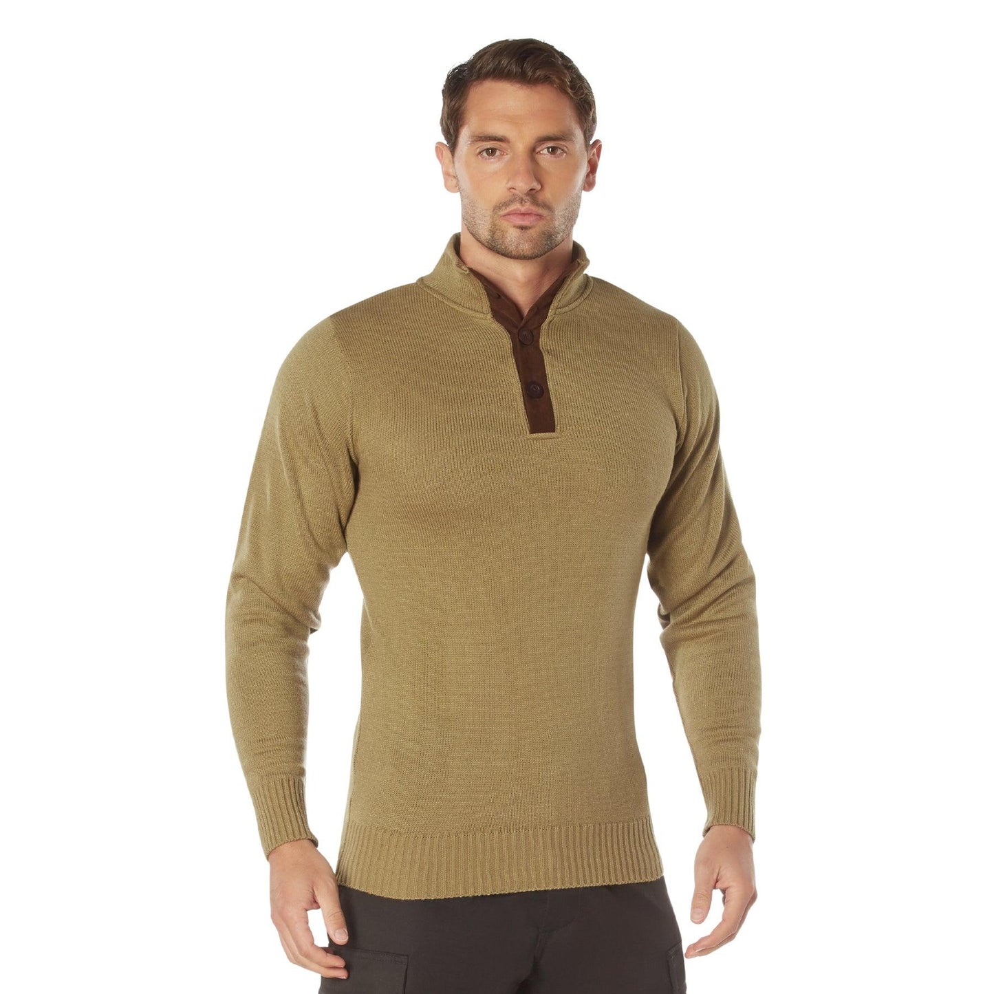Rothco 3-Button Sweater With Suede Accents - Tactical Choice Plus