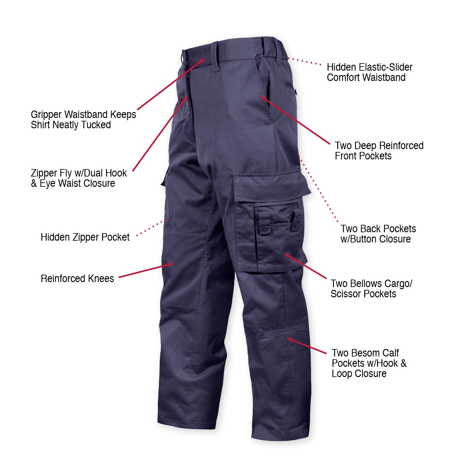 Deluxe EMT (Emergency Medical Technician) Paramedic Pants - Tactical Choice Plus