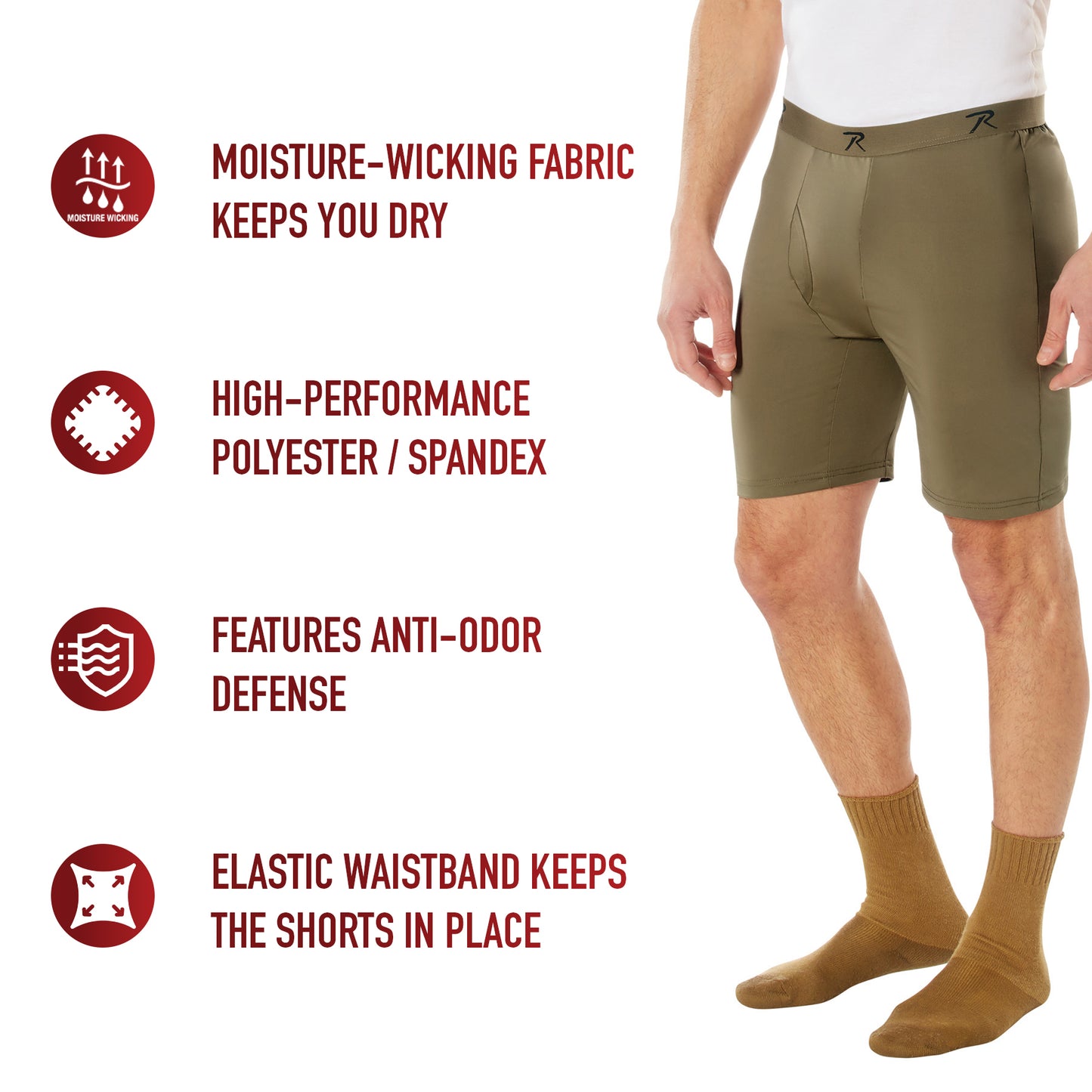 Rothco Moisture Wicking Performance Boxer Shorts