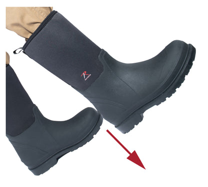 Waterproof Rubber Boots - Black - 14.5 Inch
