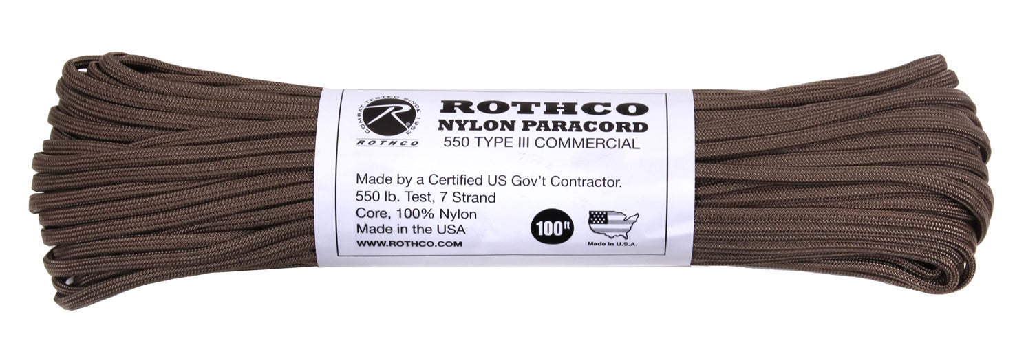 Rothco Nylon Paracord Type III 550 LB - Tactical Choice Plus