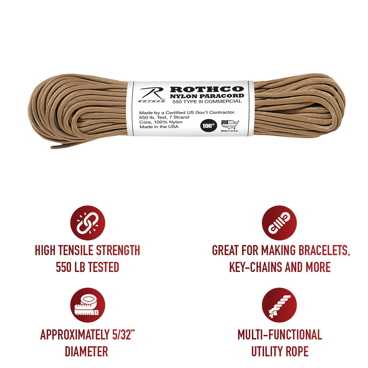 Nylon Paracord Type III 550 LB