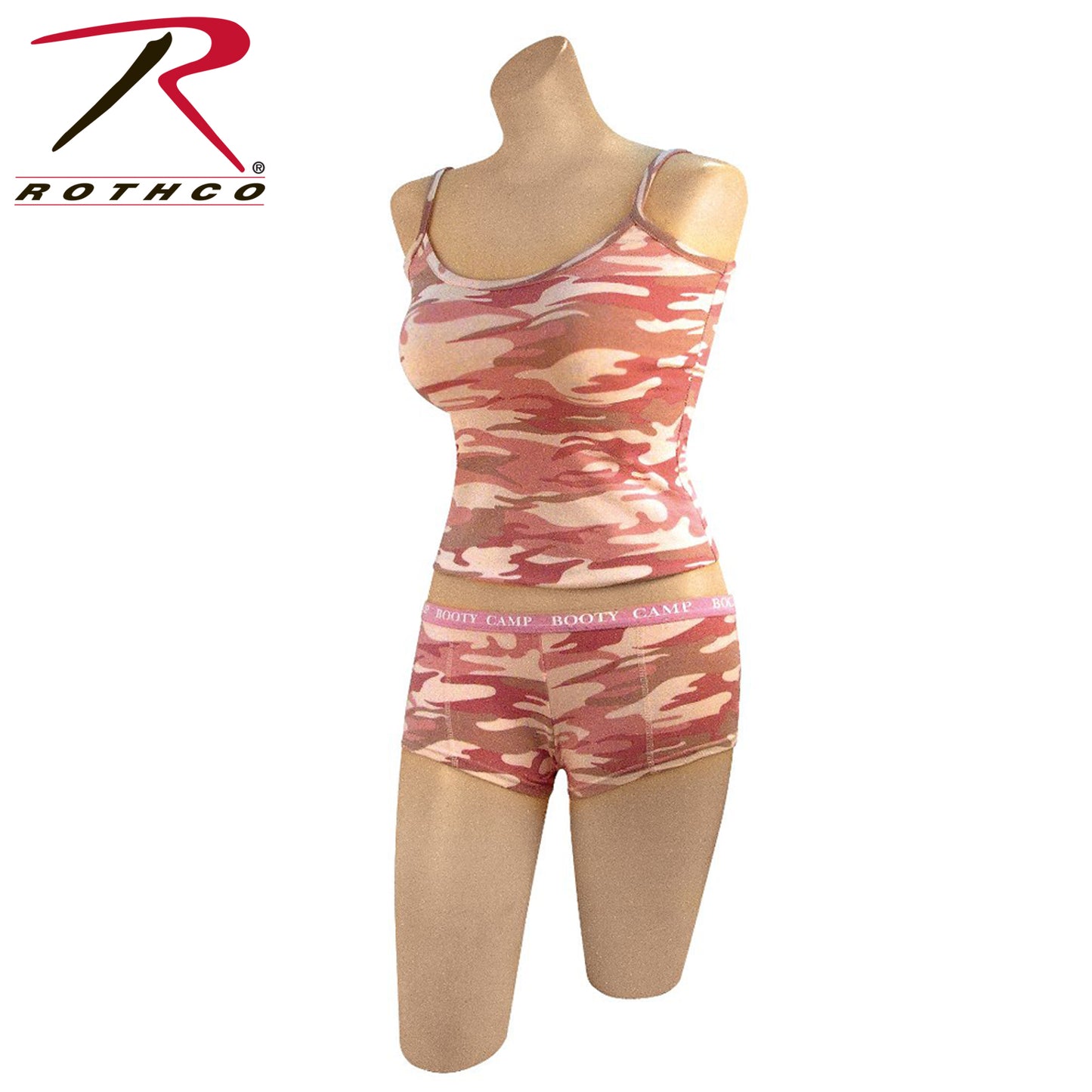 Baby Pink Camo "Booty Camp" Booty Shorts & Tank Top