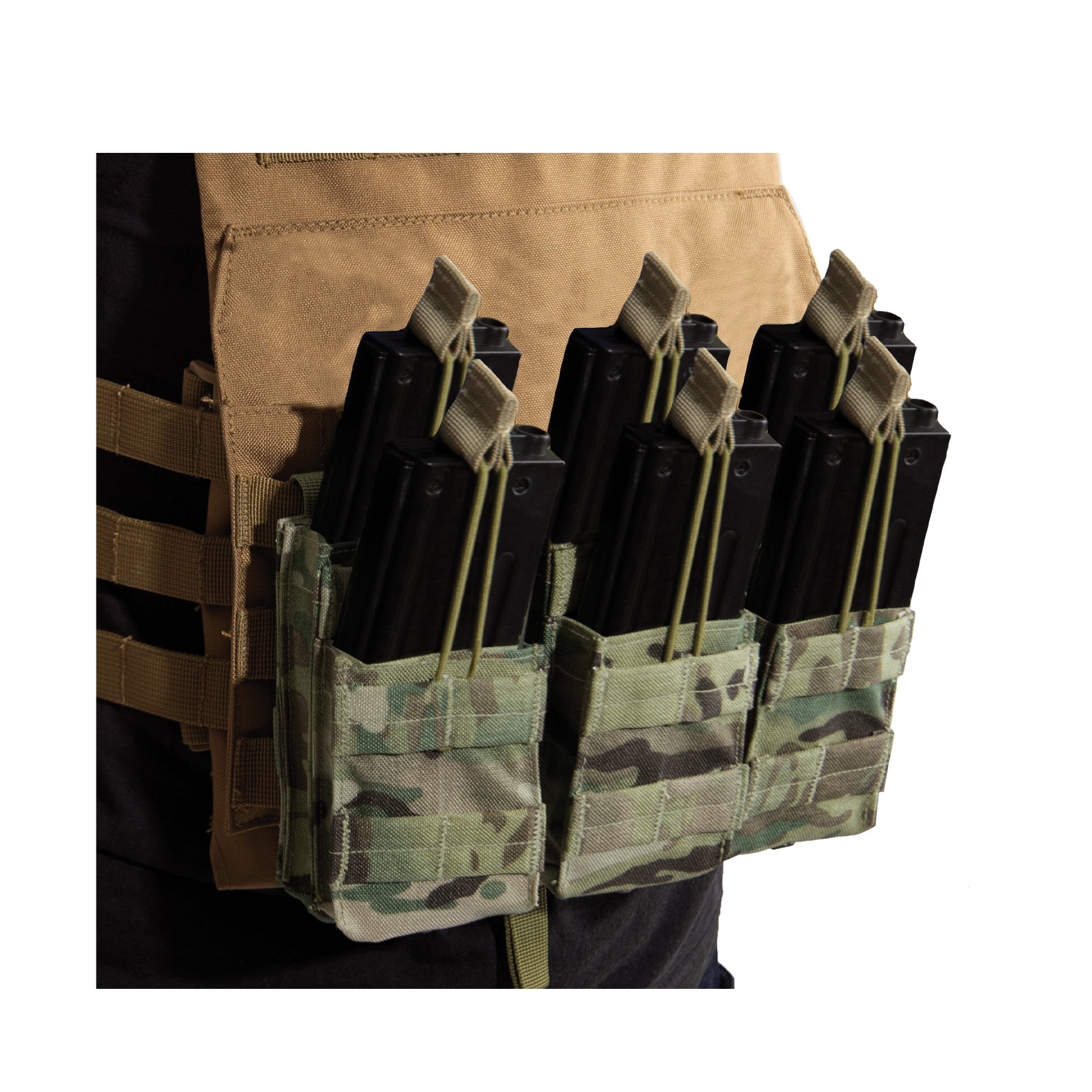 MOLLE Open Top Six Rifle Mag Pouch - Tactical Choice Plus