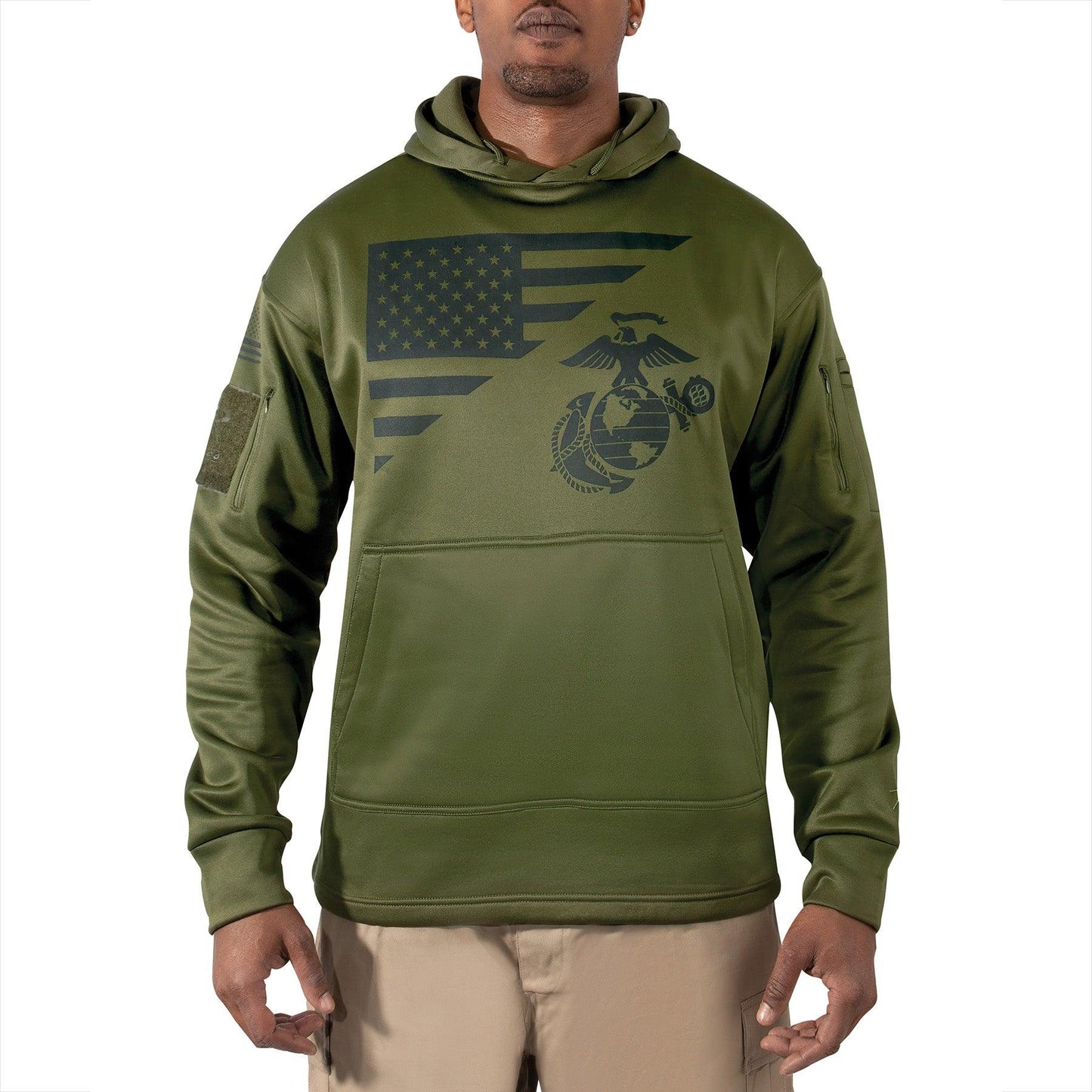 Rothco US Flag / USMC Eagle, Globe, & Anchor Concealed Carry Hoodie - Tactical Choice Plus