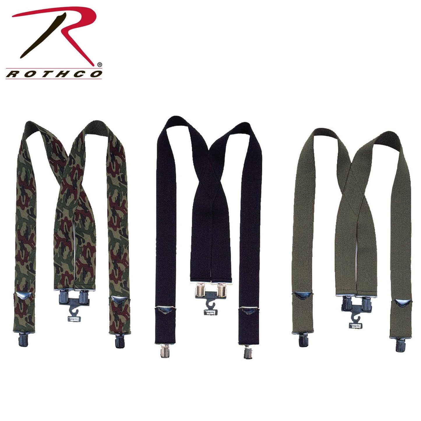 Rothco Adjustable Elastic X-Back Pant Suspenders - Tactical Choice Plus