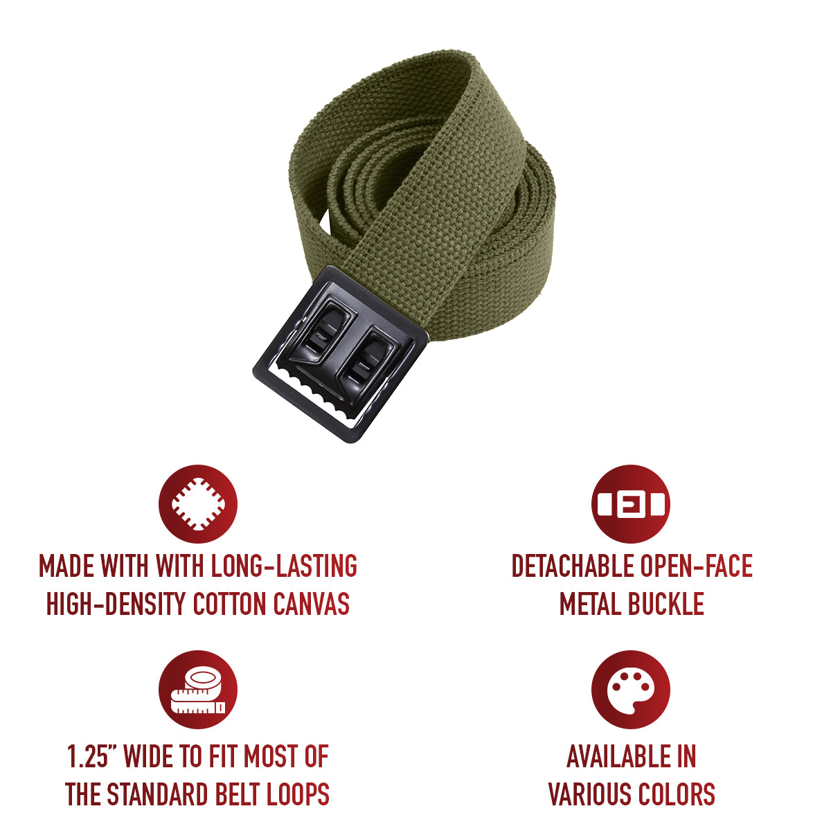 Rothco Military Web Belts With Open Face Buckle