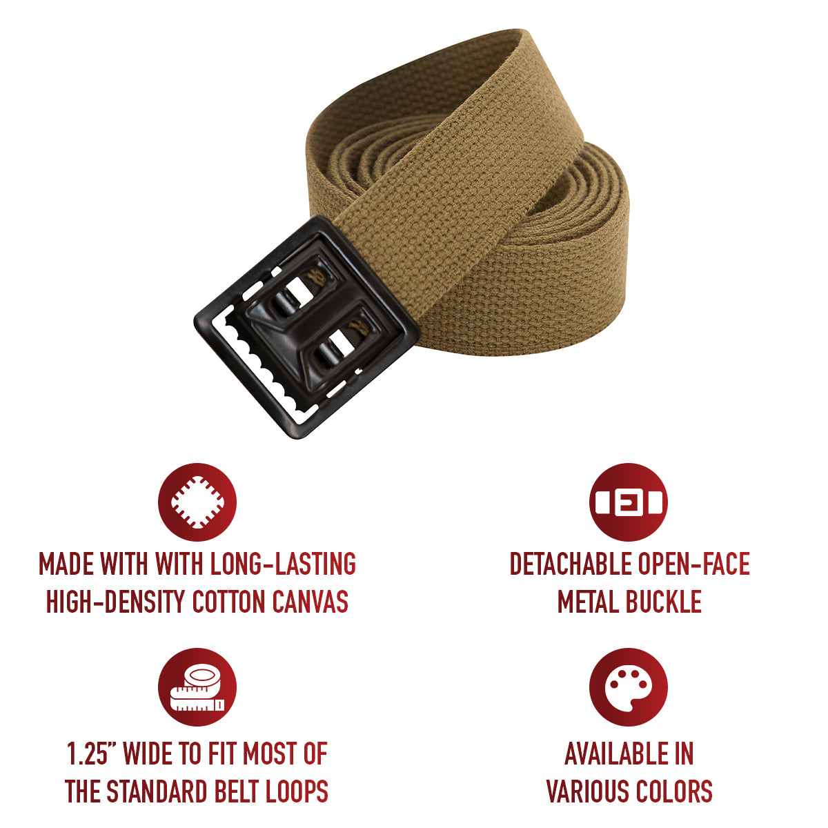 Rothco Military Web Belts With Open Face Buckle