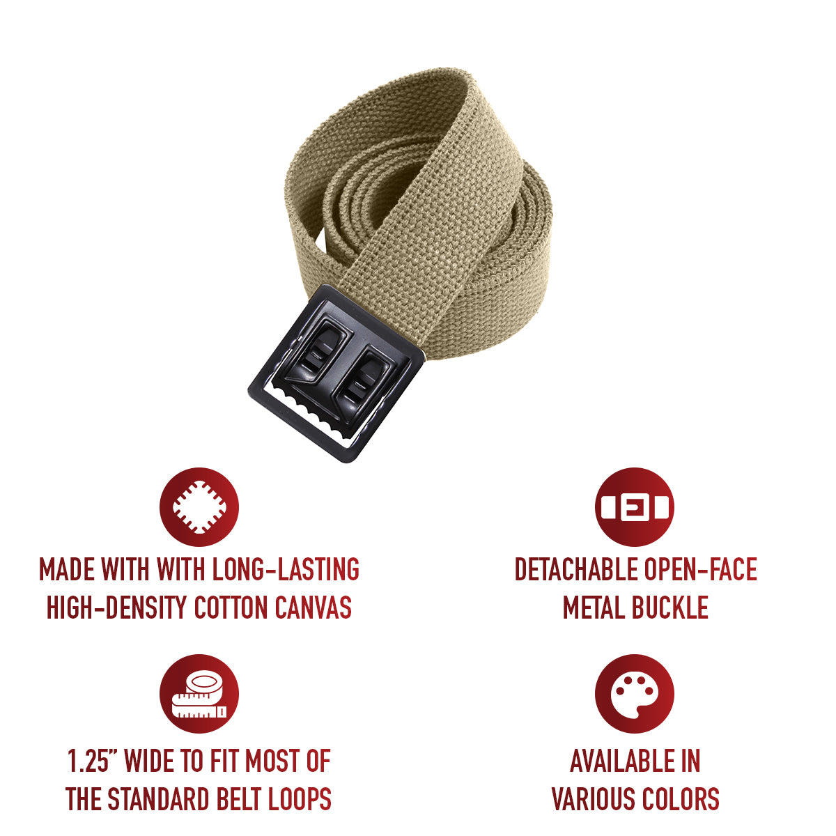 Rothco Military Web Belts With Open Face Buckle