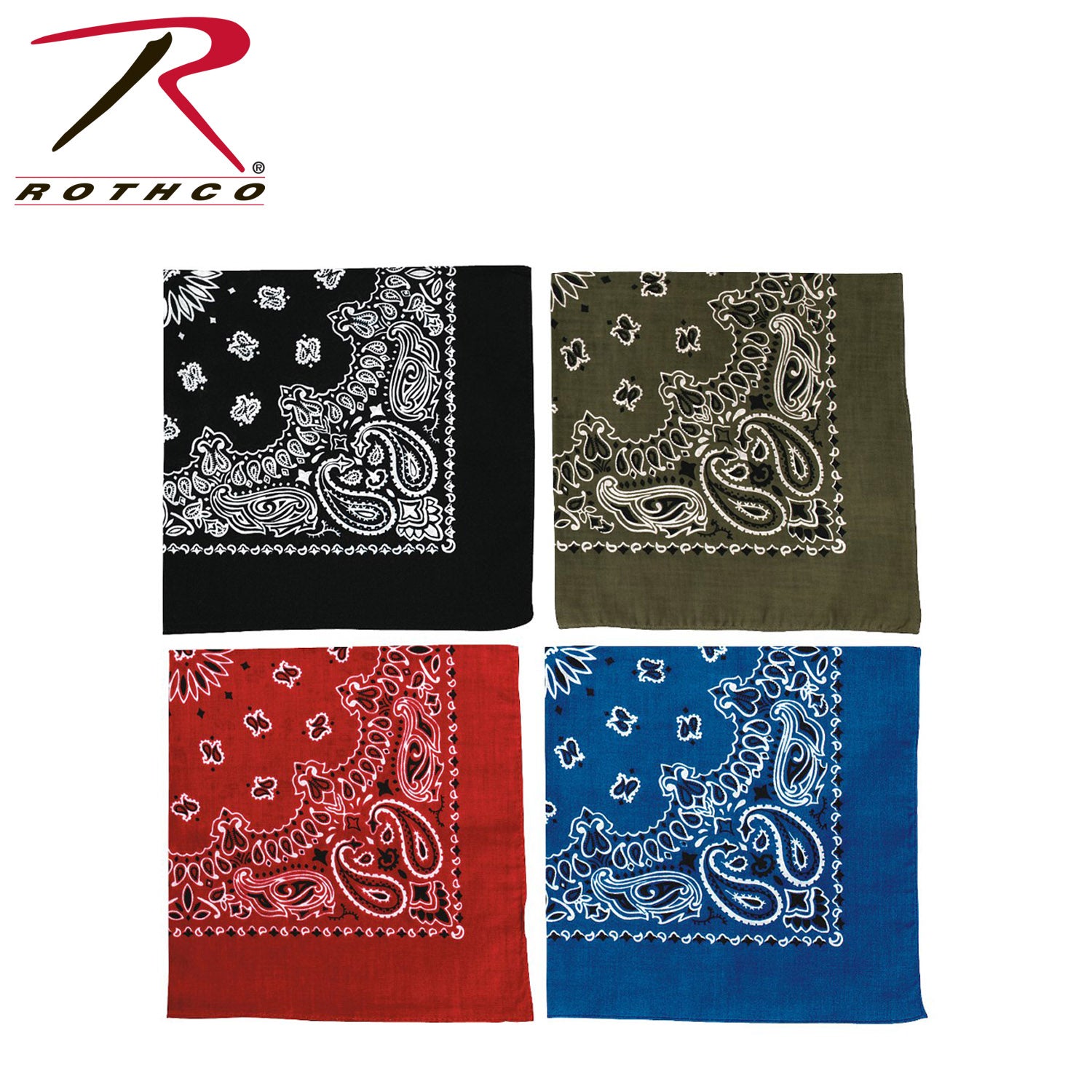 Rothco Trainmen Paisley Bandana – Extra-Large 27” X 27" - Tactical Choice Plus