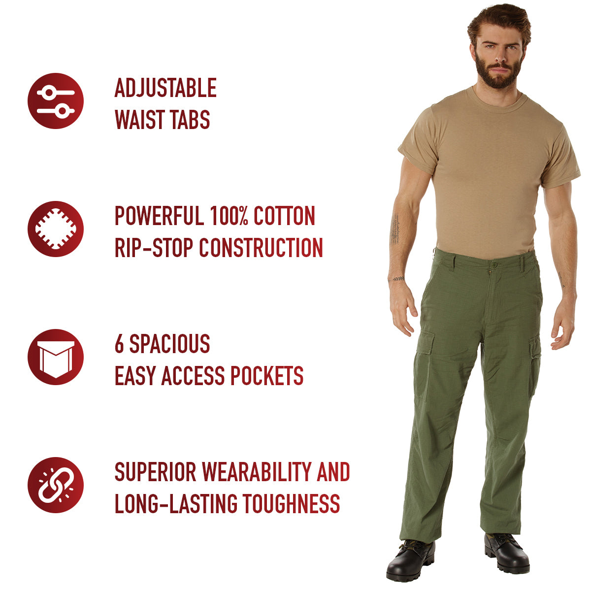 Vintage Vietnam Rip-Stop Fatigue Pants