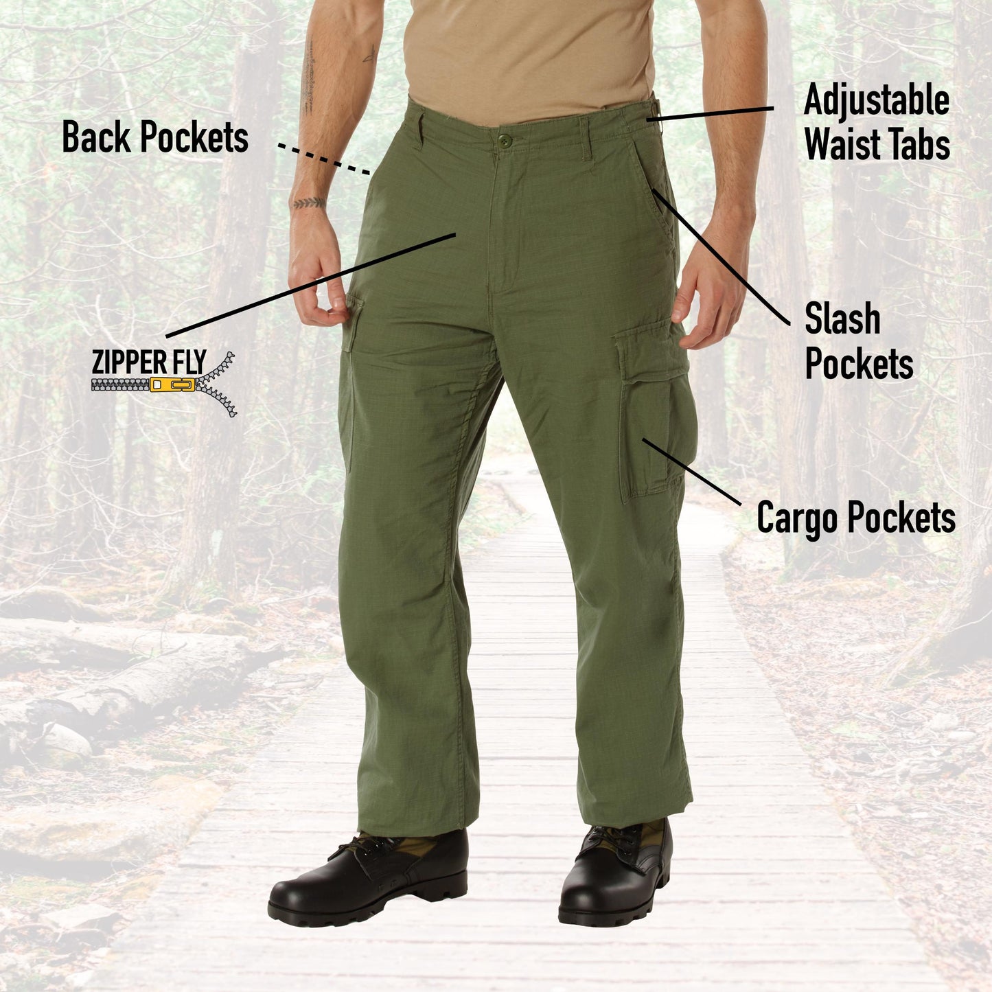 Vintage Vietnam Rip-Stop Fatigue Pants