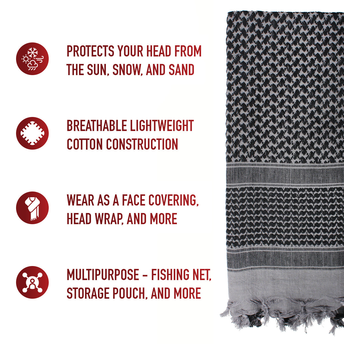 Lightweight Shemagh Tactical Desert Keffiyeh Scarf