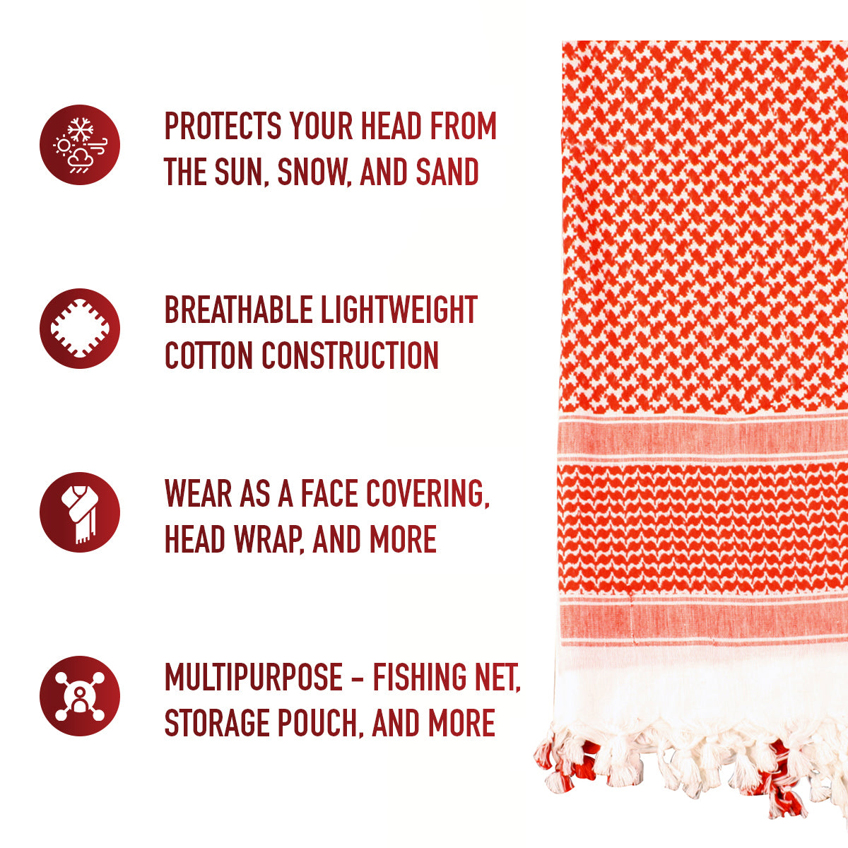 Lightweight Shemagh Tactical Desert Keffiyeh Scarf