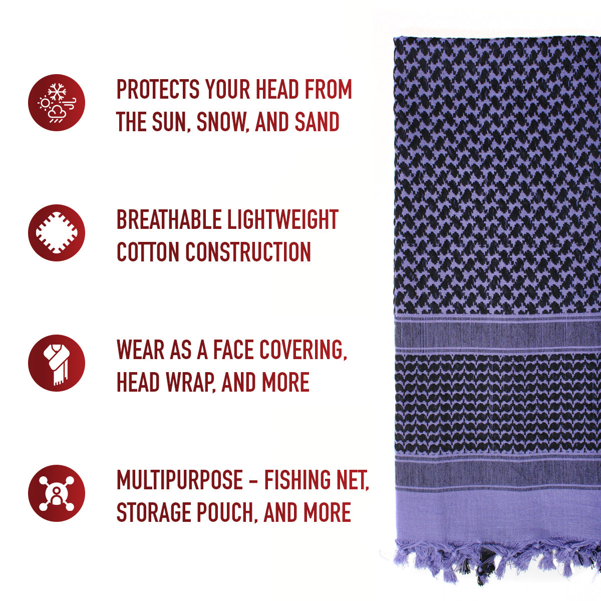 Lightweight Shemagh Tactical Desert Keffiyeh Scarf