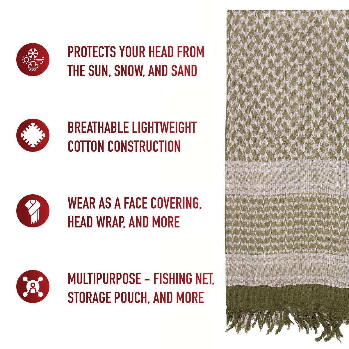 Lightweight Shemagh Tactical Desert Keffiyeh Scarf