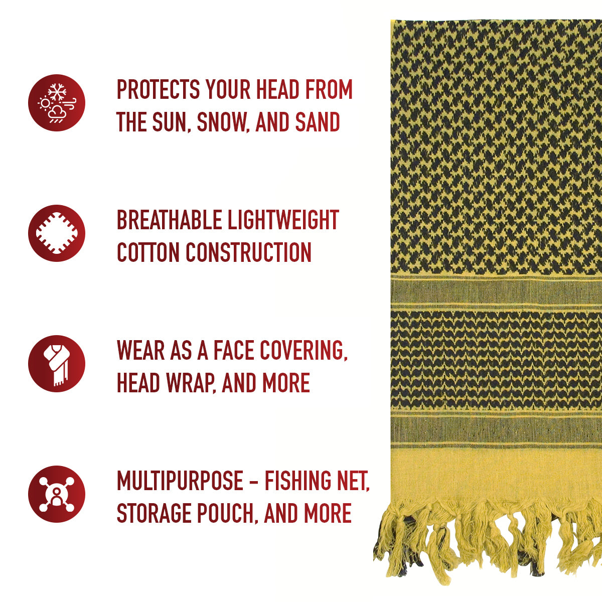 Lightweight Shemagh Tactical Desert Keffiyeh Scarf