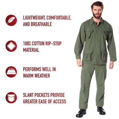 Vintage Vietnam Fatigue Rip-Stop Shirt