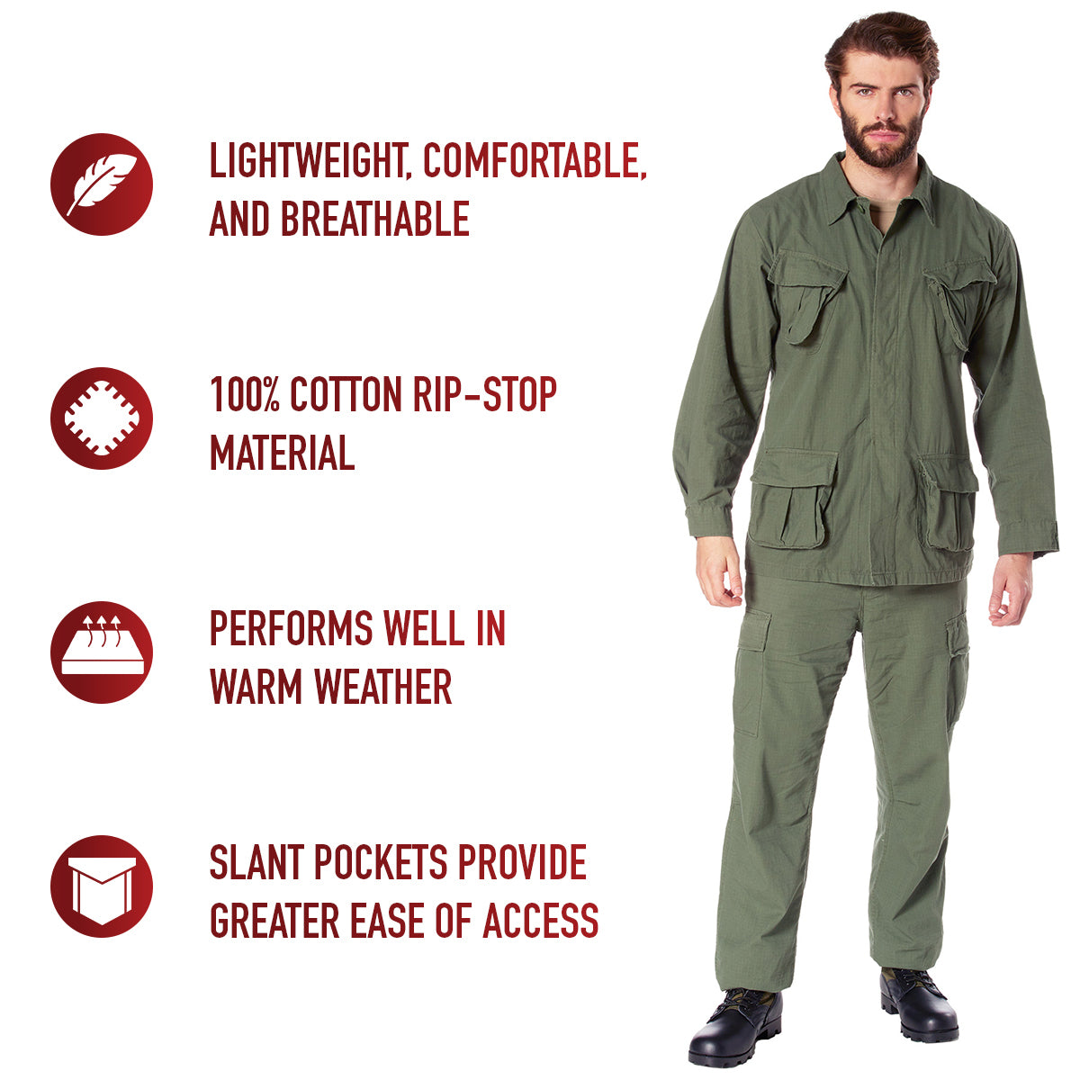 Vintage Vietnam Fatigue Rip-Stop Shirt