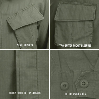 Vintage Vietnam Fatigue Rip-Stop Shirt