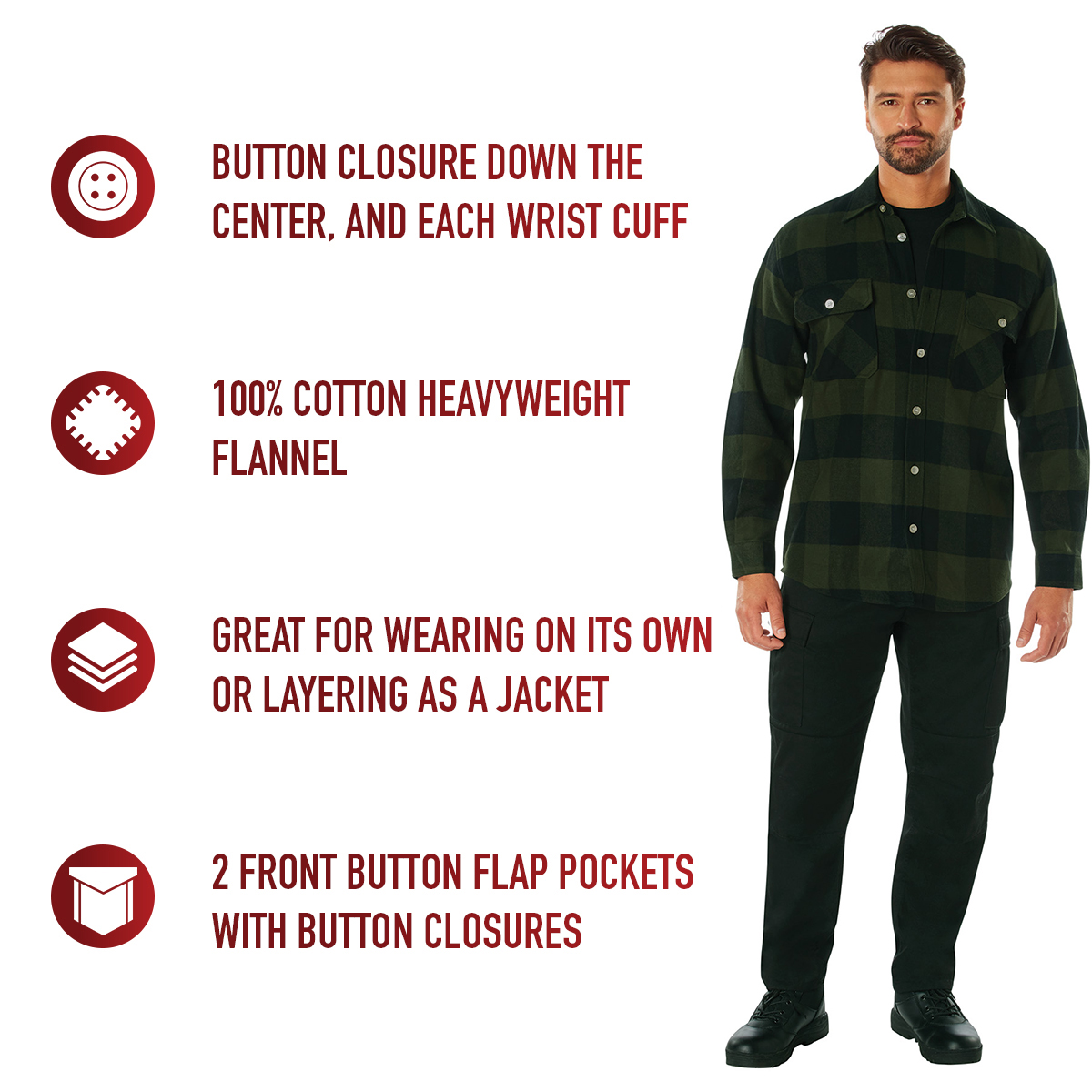 Extra Heavyweight Buffalo Plaid Flannel Shirt