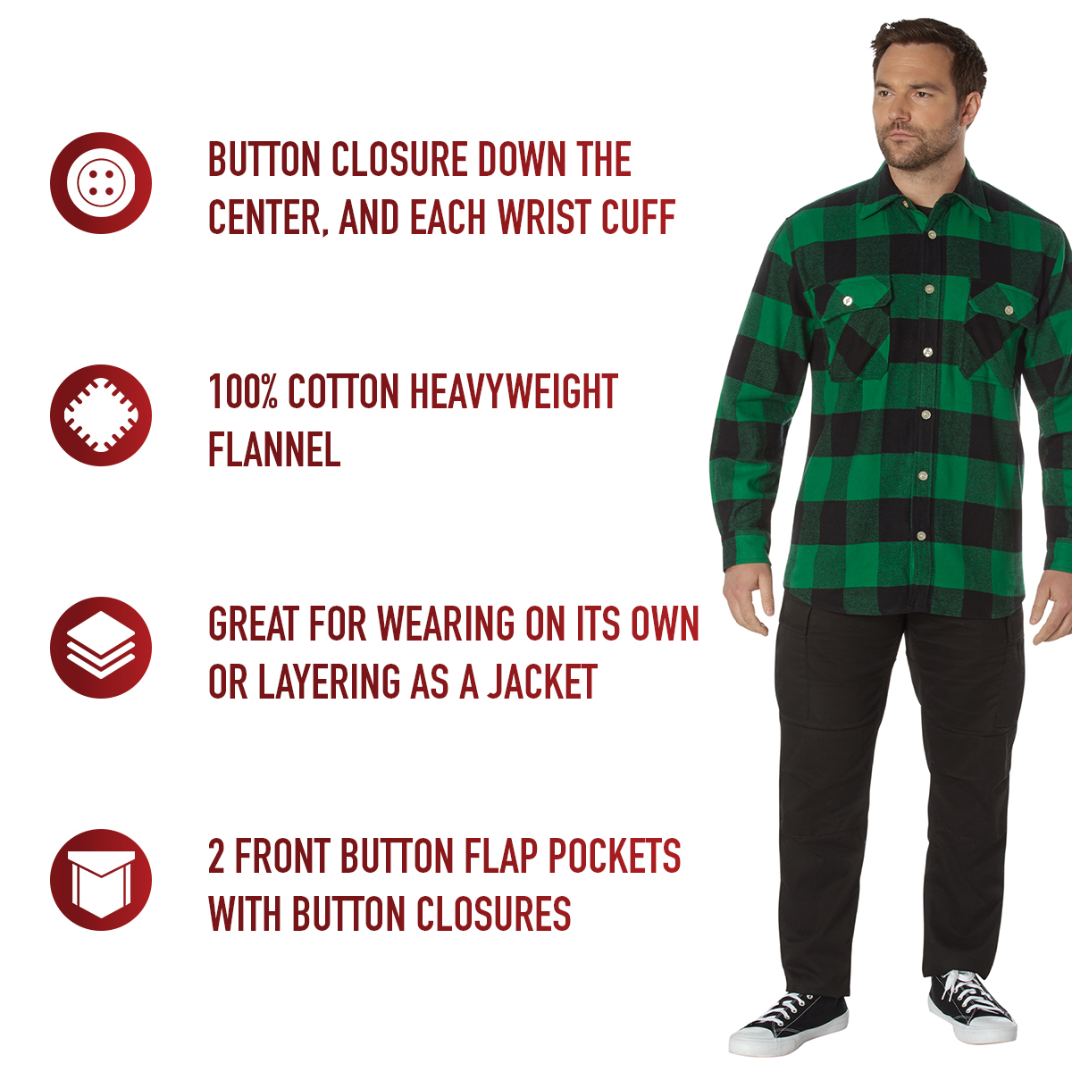 Extra Heavyweight Buffalo Plaid Flannel Shirt