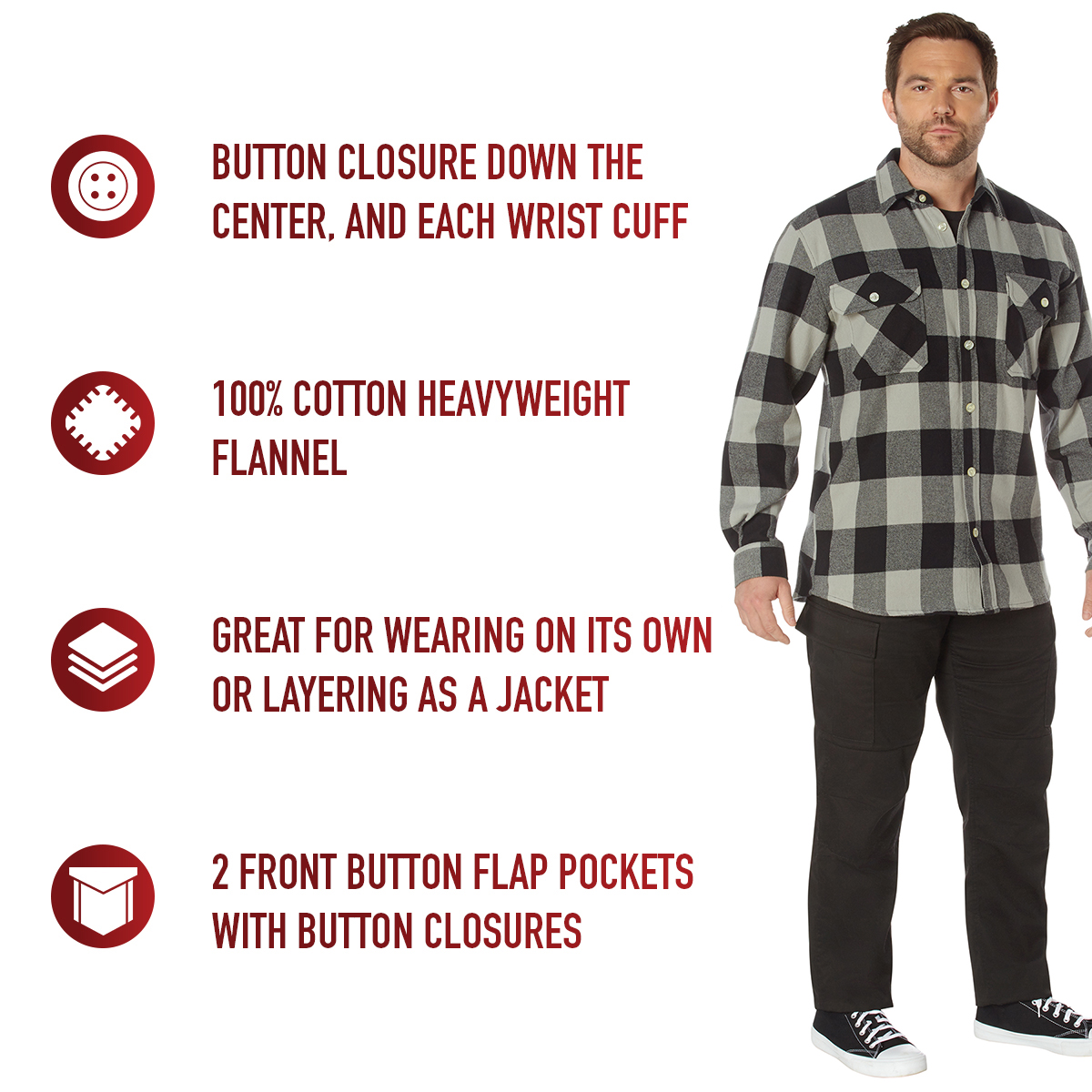Extra Heavyweight Buffalo Plaid Flannel Shirt
