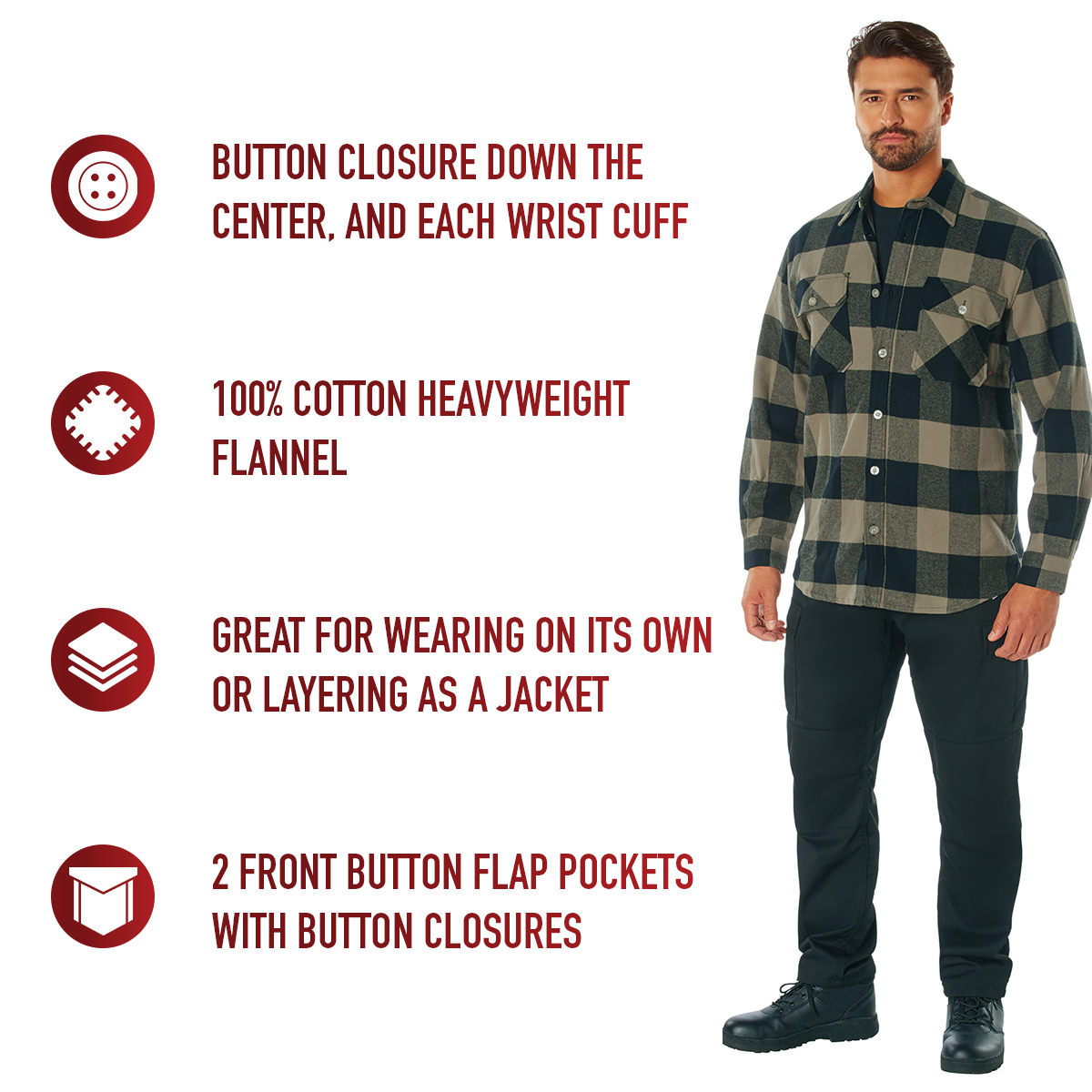 Extra Heavyweight Buffalo Plaid Flannel Shirt