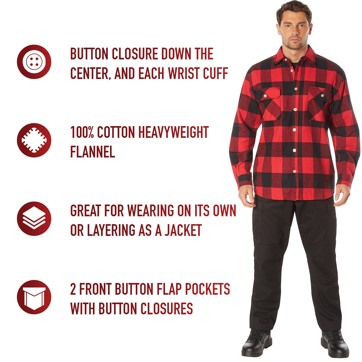Extra Heavyweight Buffalo Plaid Flannel Shirt