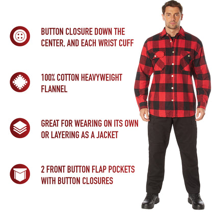 Extra Heavyweight Buffalo Plaid Flannel Shirt