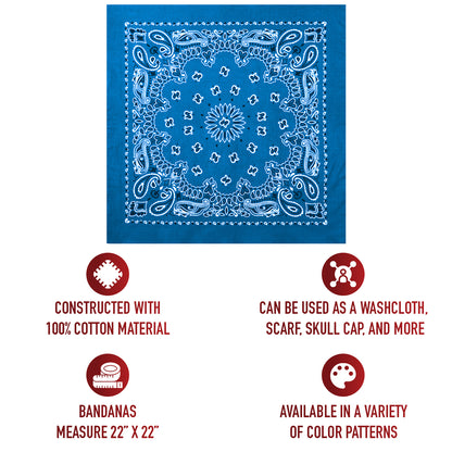 Trainmen Paisley Bandana - 22" X 22"