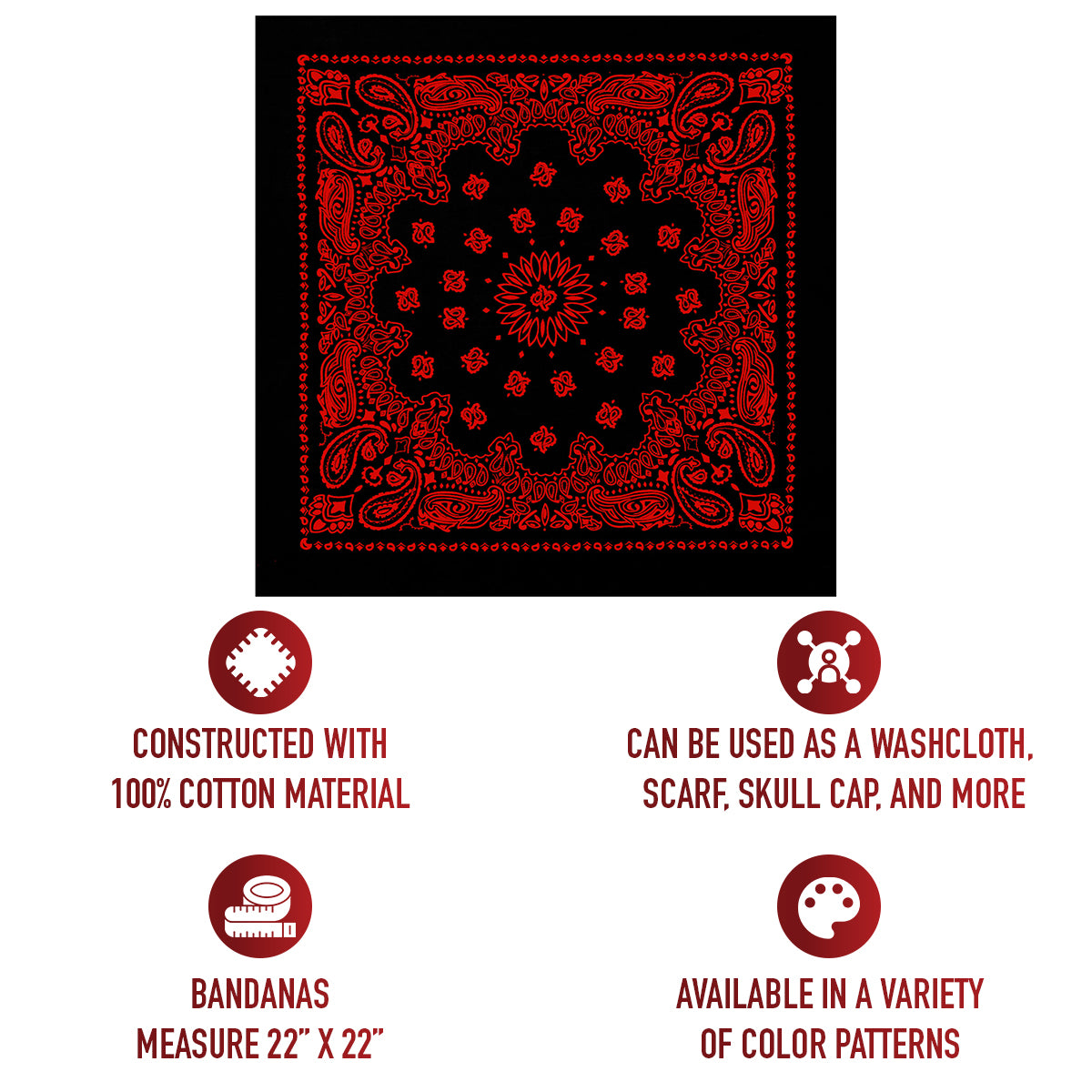 Trainmen Paisley Bandana - 22" X 22"
