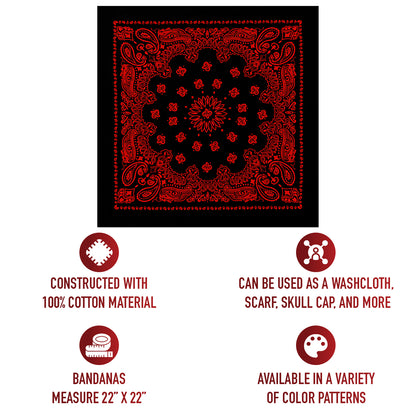 Trainmen Paisley Bandana - 22" X 22"