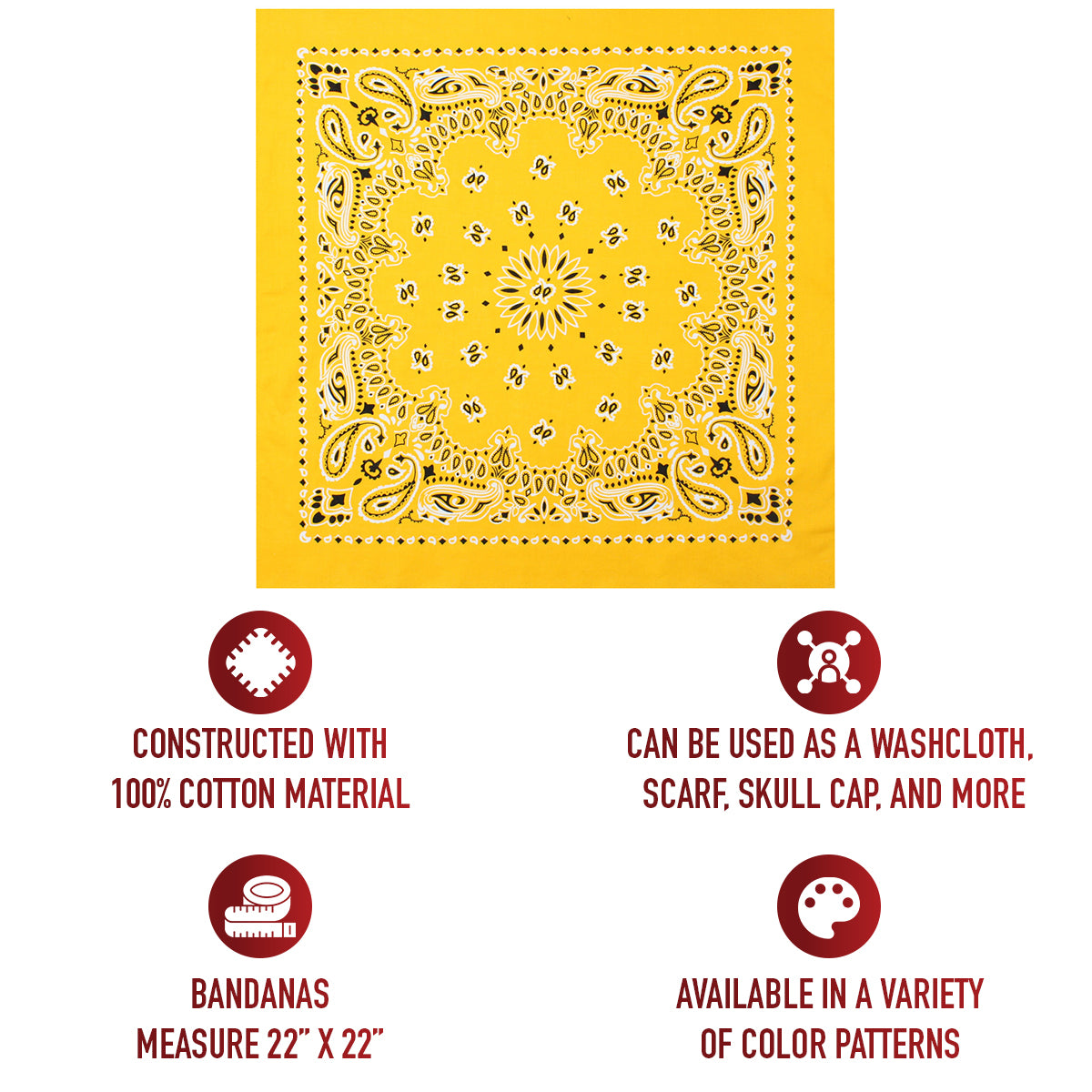 Trainmen Paisley Bandana - 22" X 22"