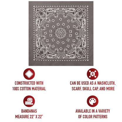 Trainmen Paisley Bandana - 22" X 22"