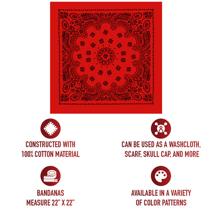 Trainmen Paisley Bandana - 22" X 22"