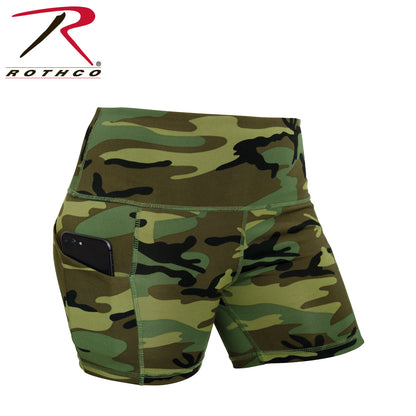 Womens Camo Workout Performance Legging Shorts