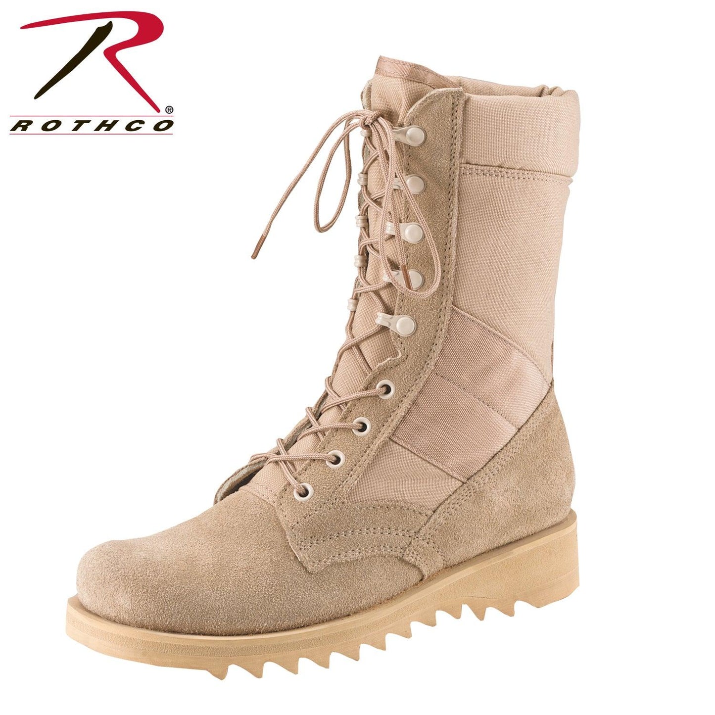 Rothco G.I. Type Ripple Sole Desert Tan Jungle Boots - 10 Inch - Tactical Choice Plus