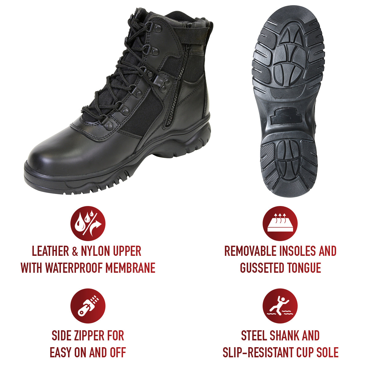 Blood Pathogen Resistant & Waterproof Tactical Boot - 6 Inch