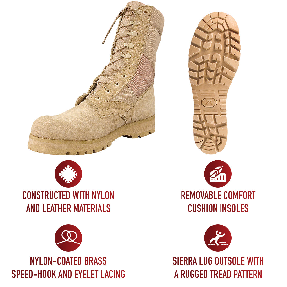 Rothco G.I. Type Sierra Sole Tactical Boots - 8 Inch