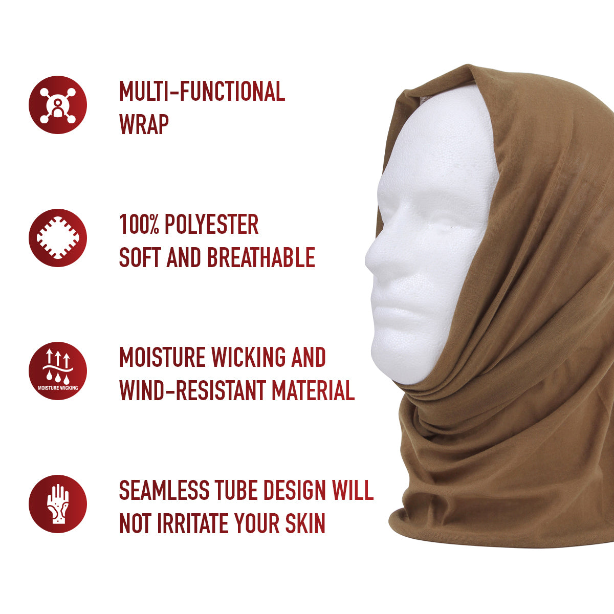 Multi-Use Neck Gaiter and Face Covering Tactical Wrap