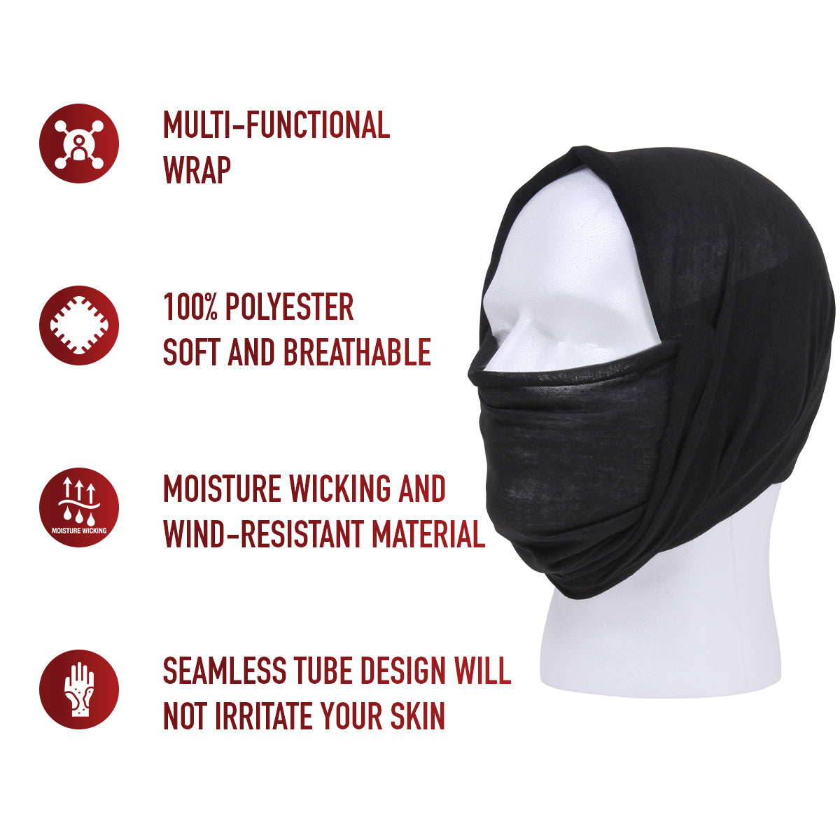 Multi-Use Neck Gaiter and Face Covering Tactical Wrap