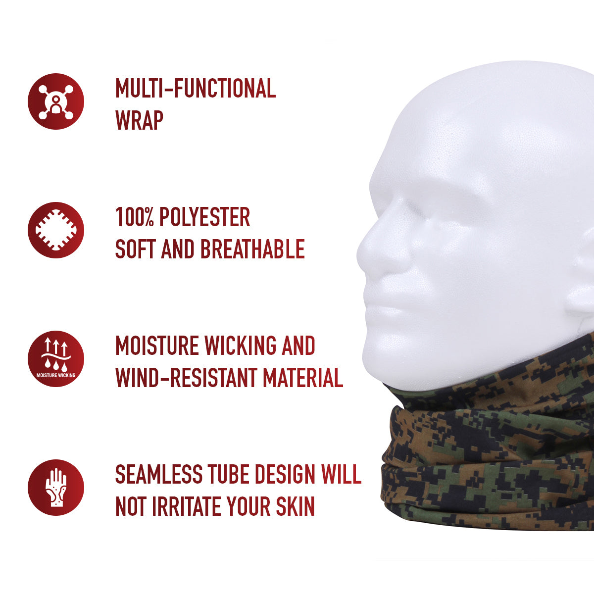 Multi-Use Neck Gaiter and Face Covering Tactical Wrap