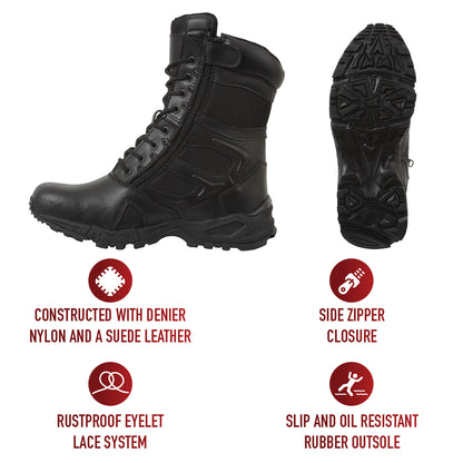 Rothco Forced Entry Deployment Boot With Side Zipper - 8 Inch