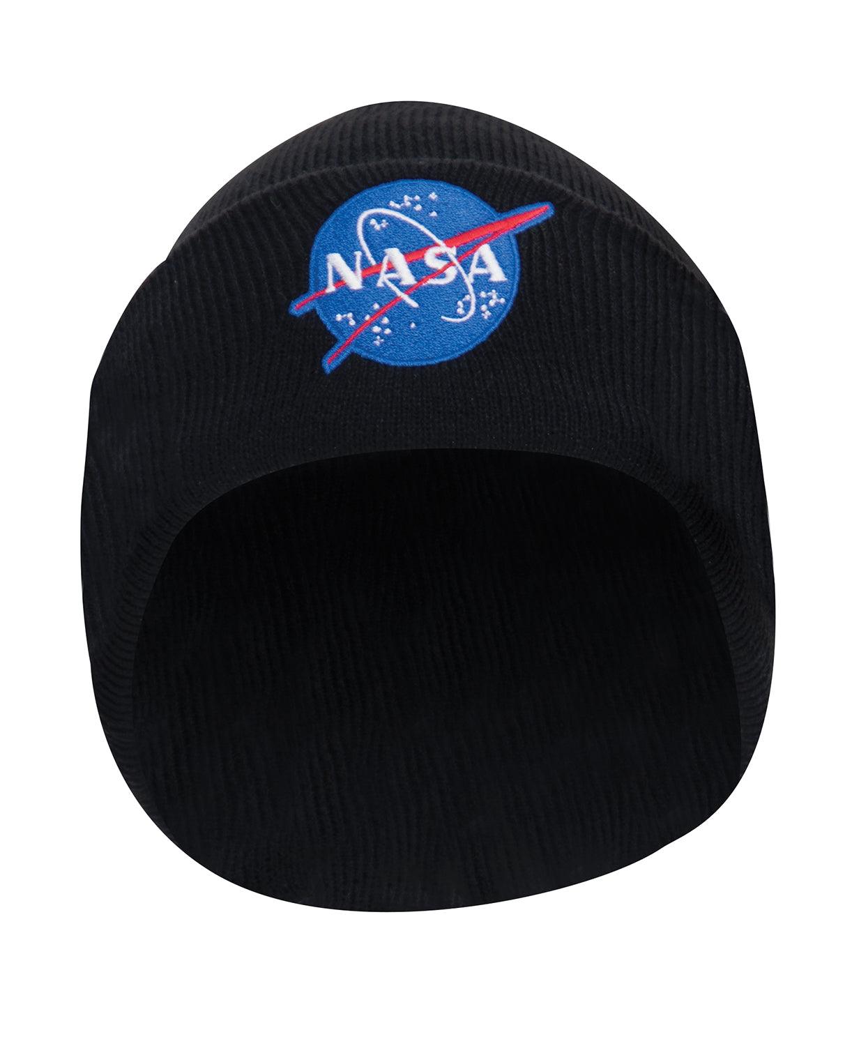 Deluxe NASA Meatball Logo Embroidered Watch Cap - Black - Tactical Choice Plus