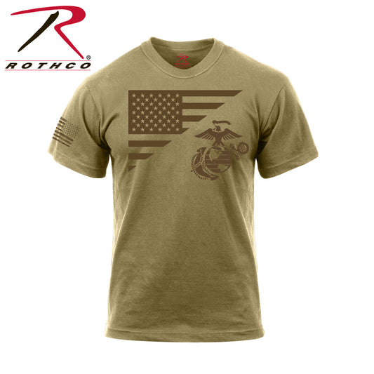 Rothco US Flag / USMC Eagle, Globe, & Anchor T Shirt - Tactical Choice Plus
