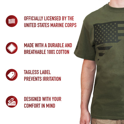 US Flag / USMC Eagle, Globe, & Anchor T Shirt